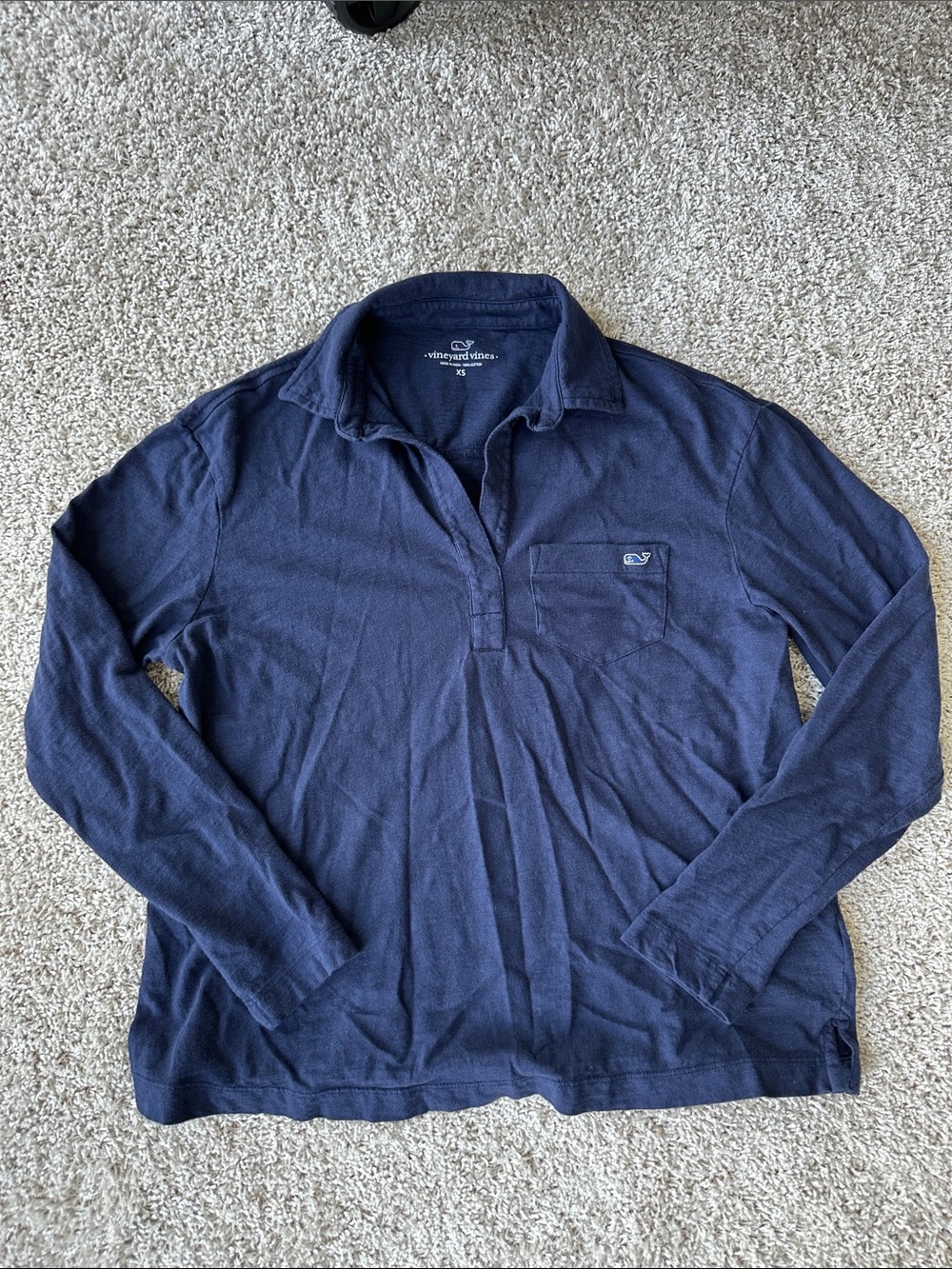 Vineyard Vines Women's Navy Blue Long Sleeve  Polo Shirt